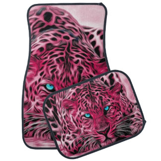 Pink Tiger Ready To Pounce Art Car Floor Mat