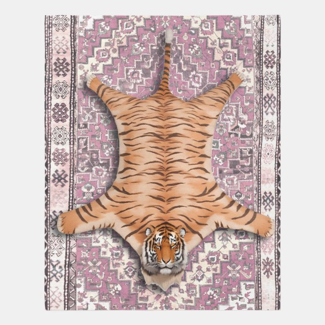 Pink Tiger Rug - Fake Tiger Rug Human Made Carpet (Front (Vertical))