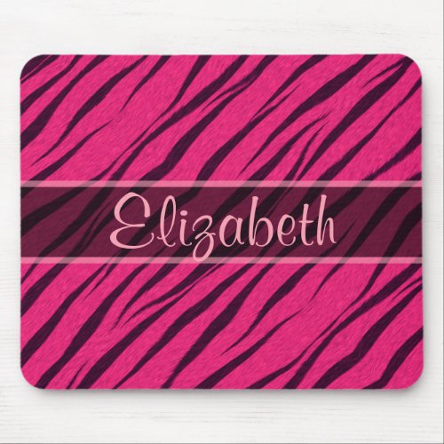 Pink Tiger Stripes Skin Pattern Personalize Mouse Pad
