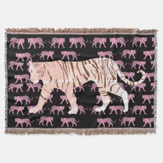Pink Tiger Throw Blanket