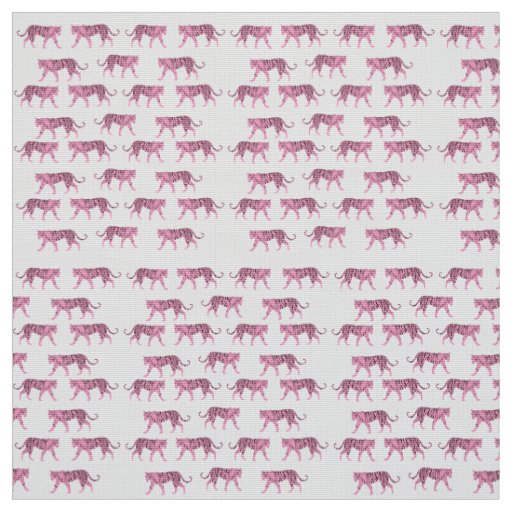 Pink Tigers Pattern Fabric