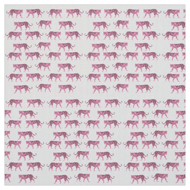 Pink Tigers Pattern Fabric (Swatch)