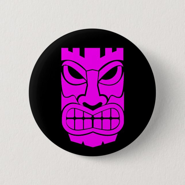 Pink Tiki Sculpture Thunder_Cove Button (Front)