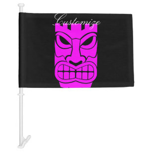 Pink Tiki Sculpture Thunder_Cove Car Flag