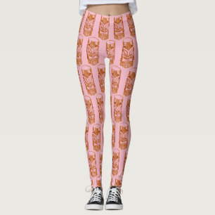 Pink Tiki Sculpture Thunder_Cove Leggings