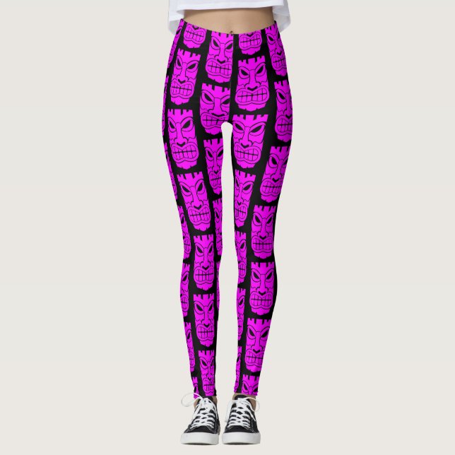 Pink Tiki Sculpture Thunder_Cove Leggings (Front)