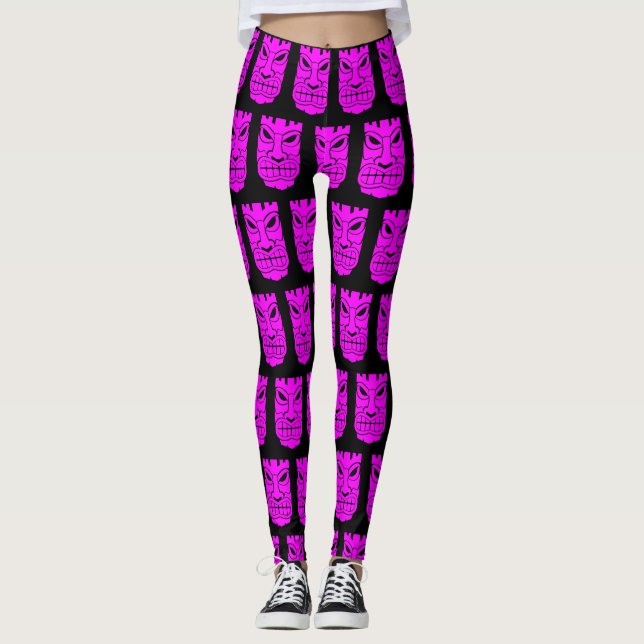 Pink Tiki Sculpture Thunder_Cove Leggings (Front)