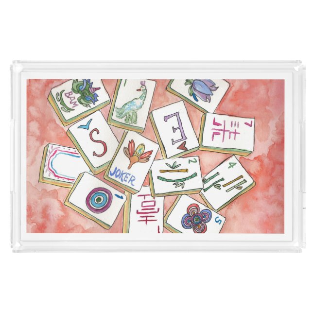 pink tiles tray (Front)