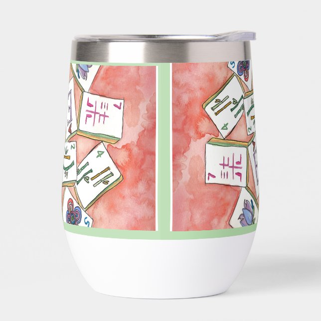 pink tiles tray thermal wine tumbler (Left)