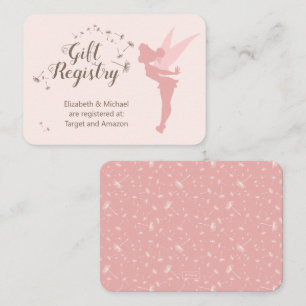 Pink Tinker Bell Baby Shower Gift Registry Enclosure Card