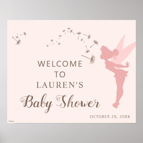 Pink Tinker Bell Baby Shower Welcome Sign