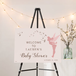 Pink Tinker Bell Baby Shower Welcome Sign