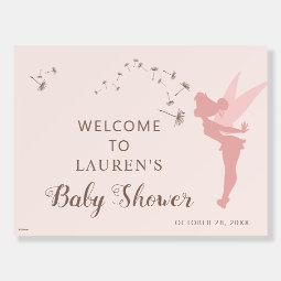 Pink Tinker Bell Baby Shower Welcome Sign | Zazzle