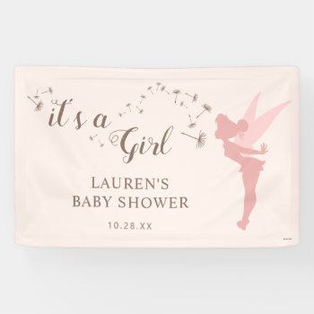 Pink Tinker Bell Girl Baby Shower Banner by tinkerbell at Zazzle