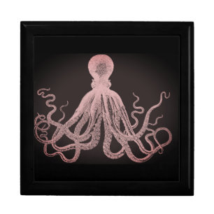 Pink Tint Octopus Illustration Gift Box