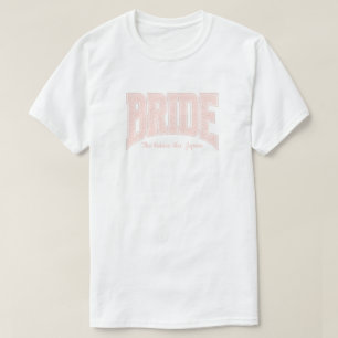 Pink Tiny Floral BRIDE Engagement T-Shirt