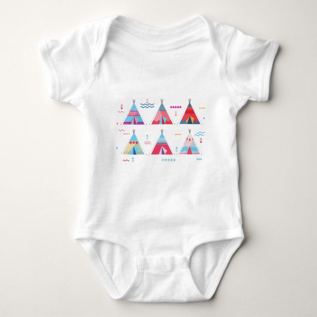 pink tipi baby bodysuit (Front)