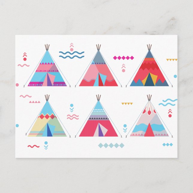 pink tipi postcard (Front)