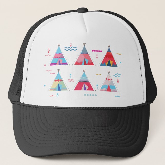 pink tipi trucker hat (Front)