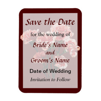 Pink Tipped Carnations Save the Date Magnet