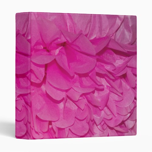 Pink Tissue Paper Flower Realistic Texture Photo 3 Ring Binder