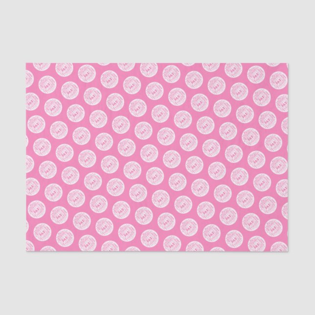 Pink tissue paper multi languages peace. (Front)