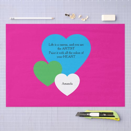 Pink Tissue Paper w/ Hearts