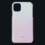 Pink to blue ombre modern background iPhone 11 case<br><div class="desc">Modern ombre with pink to blue blurred background.
Optional monogram.</div>