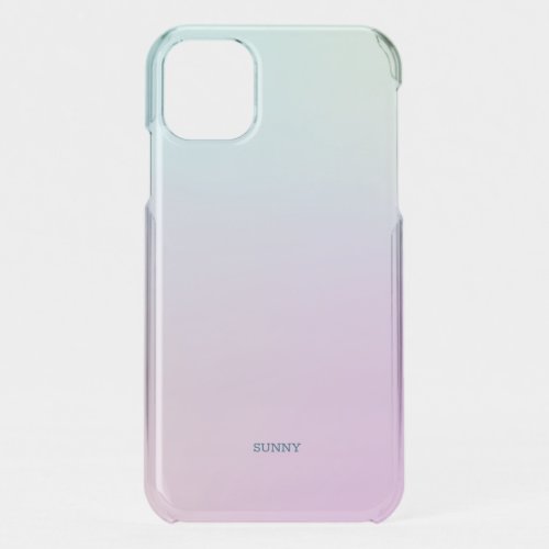 Pink to blue ombre modern background iPhone 11 case