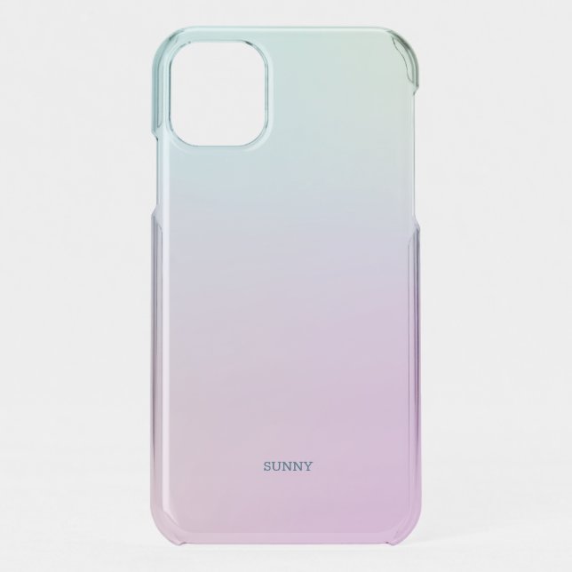 Pink to blue ombre modern background uncommon iPhone case (Back)