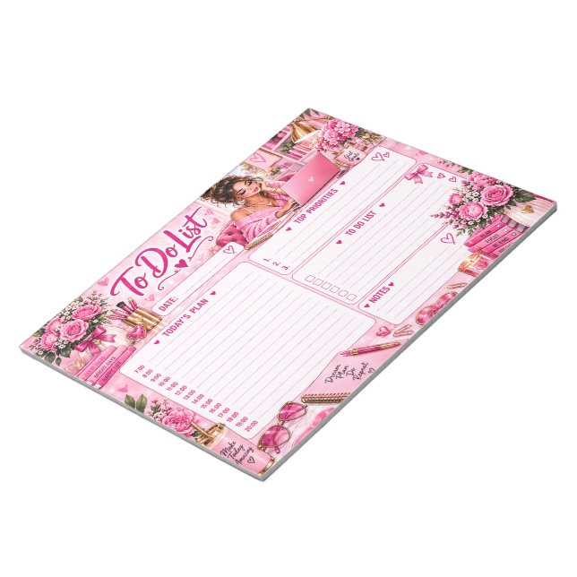 Pink to do note list notepads (Angled)