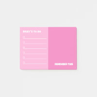 Pink To Do & Remember Notes
