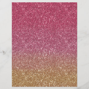 Pink to Gold Ombre Glitter Look Arts & Craft Paper