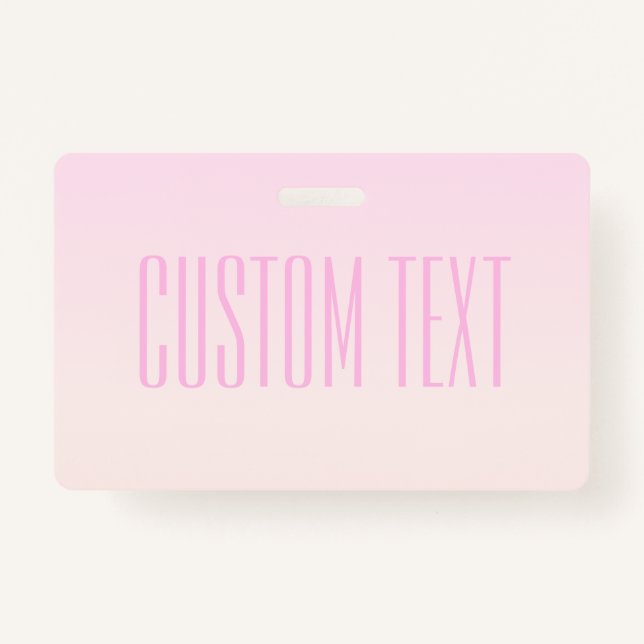Pink to Peach Sunset Ombre with Customizable Text Badge (Front)