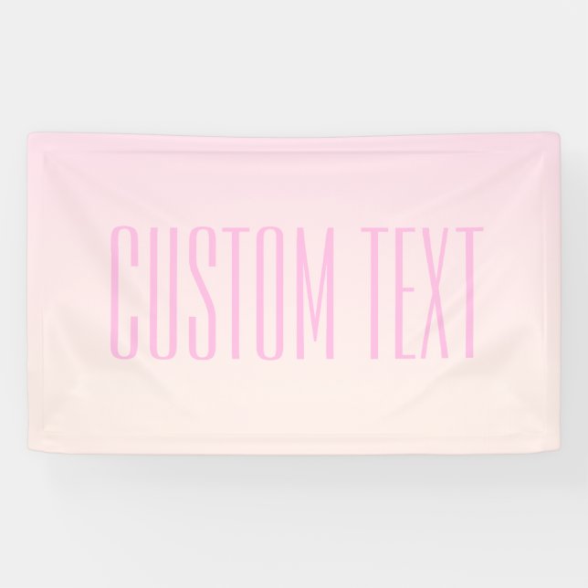 Pink to Peach Sunset Ombre with Customizable Text Banner (Horizontal)