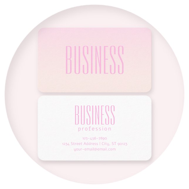 Pink to Peach Sunset Ombre with Customizable Text Business Card (Creator Uploaded)