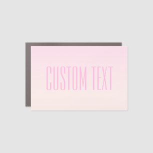 Pink to Peach Sunset Ombre with Customizable Text Car Magnet