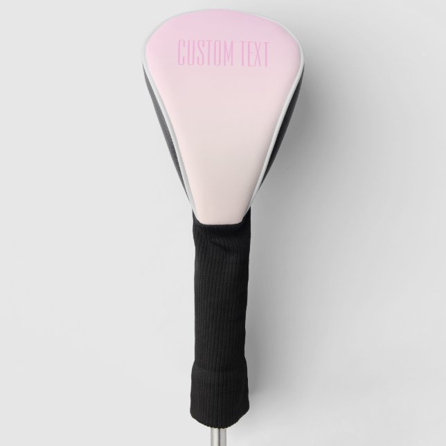 Pink to Peach Sunset Ombre with Customizable Text Golf Head Cover (Front)