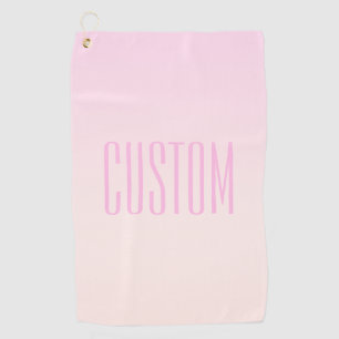 Pink to Peach Sunset Ombre with Customizable Text Golf Towel