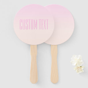 Pink to Peach Sunset Ombre with Customizable Text Hand Fan