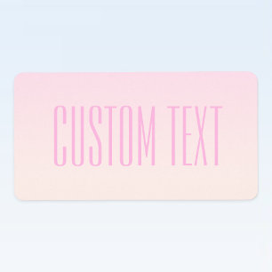 Pink to Peach Sunset Ombre with Customizable Text Label