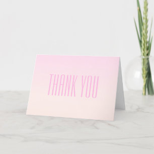 Pink to Peach Sunset Ombre with Customizable Text Letterpress Thank You Card