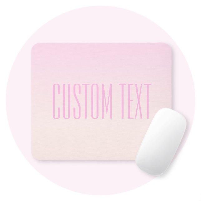 Pink to Peach Sunset Ombre with Customizable Text Mouse Pad (Creator Uploaded)