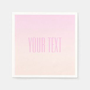 Pink to Peach Sunset Ombre with Customizable Text Napkins