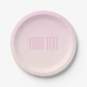 Pink to Peach Sunset Ombre with Customizable Text Paper Plates