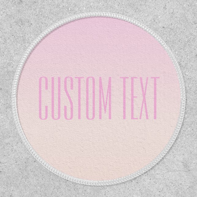 Pink to Peach Sunset Ombre with Customizable Text Patch (Front)