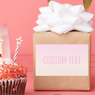 Pink to Peach Sunset Ombre with Customizable Text Rectangular Sticker