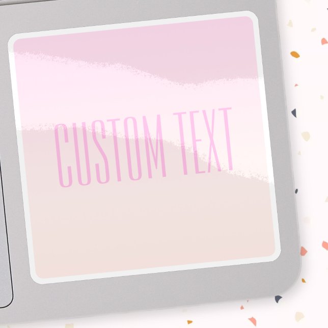 Pink to Peach Sunset Ombre with Customizable Text Sticker (Creator Uploaded)