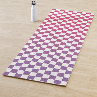 Pink to Purple Ombré Checkered Pattern Yoga Mat