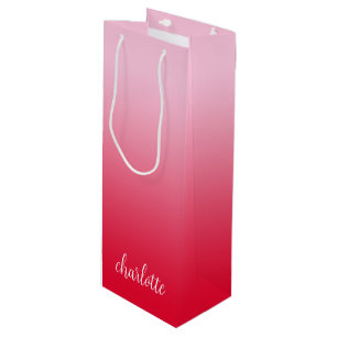 Pink to Red Ombre Wine Gift Bag